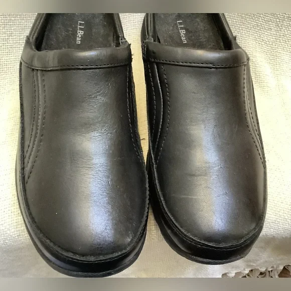 L.L. Bean Moc Mule Slide Shoe-Black Leather-8.5 Medium-Very Good Condition - Picture 10 of 13